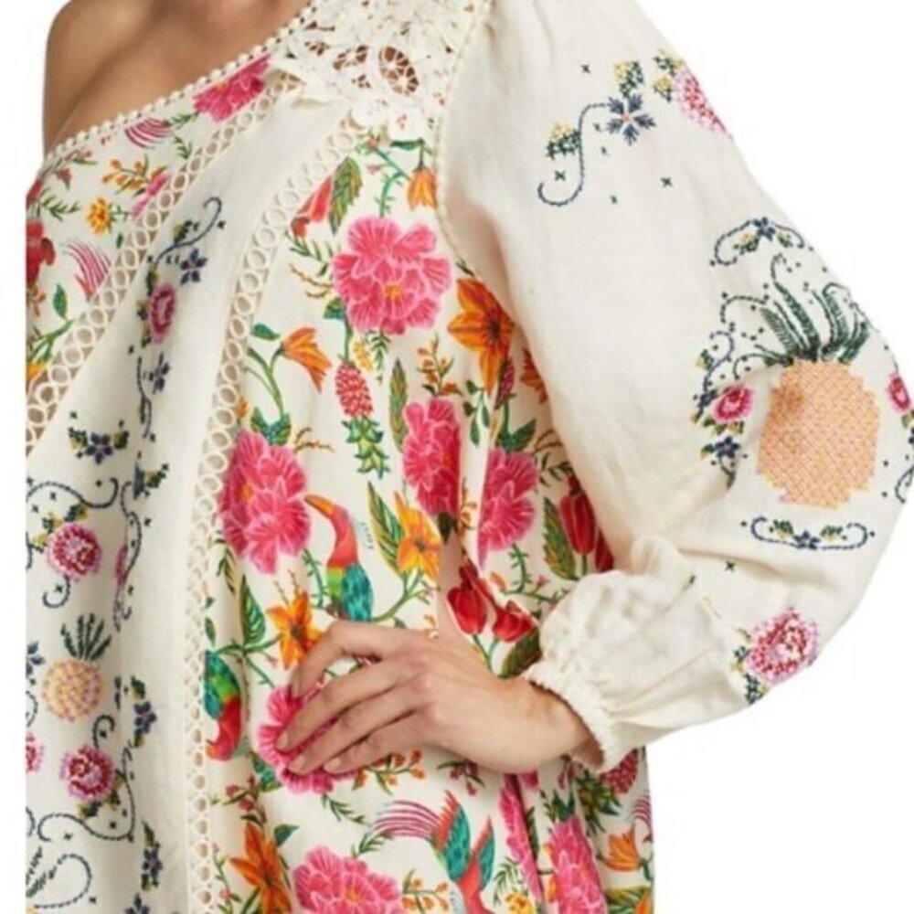 Farm Rio Toucan's Garden‎ One-Shoulder Printed Dress - Size Small - Picture 6 of 7